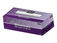 Berkley Square Heavy PS Boxed Teaspoon, Dinner Length, White Plastic, 500/Box (10712010) White