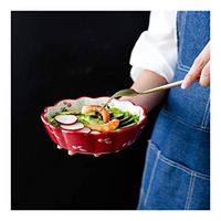 AXZHYX Bowl Household Fruit Bowl Cute Salad Bowl Soup Bowl Cereal Bowl Hotel Tableware Home Noodles Boiled Fish Soup Bowl