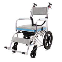 Xue Yang Shop Aluminum Shower Wheelchair,Toilet Wheelchairs Toilet Bowl for Handicap, Elderly, Injured Pregnant Women and Disabled Shower Chair,Portable Transit Travel Chair