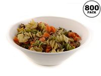 [800 PACK] 32oz Round Disposable Bowls Deep - Natural Sugarcane Bagasse, Bamboo Fibers, Sturdy Compostable, Eco Friendly, Environmental, Paper Plastic Bowl Alternative, Tree Free by EcoQuality