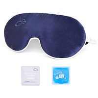 alittlecloud Warm/Cold Steam Silk Eye Mask for Women and Men,Moist Heating and Ice Sleeping Therapy Eye Pillow for Dry Eye,Tired Eyes and Puffy Eyes,Dark Circle,Navy Blue