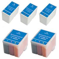 Amsahr 0108 Remanufactured Replacement Epson Ink Cartridges for Printers/Faxes with 3 Black and 2 Color Cartridges Ink