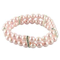 TOOGOO Double Row pet Collar Pearl Collar VIP Necklace Jewelry Necklace Beads Rhinestone Collar Rose Necklace for Dog and Cat