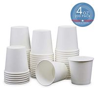 4 Ounce Hot Paper Cups for Coffee and Espresso Beverages, 200 Pack - Made in USA