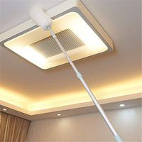 Cleaning Dusters Extendable, Mosunx Flexible Bendable Duster Reaches Up to 63inch, for Cleaning Ceiling Fan/Furniture/Keyboard/Cobweb (White, 45-63Inch)