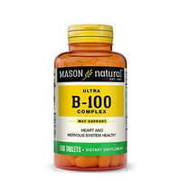 Mason Natural, Ultra B-100 Complex Vitamin Tablets, 100-Count Bottle, Dietary Supplement Supports Energy Production, Nervous System, and Cognitive Function Including Memory
