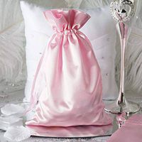 Efavormart 60PCS Pink Satin Gift Bag Drawstring Pouch Wedding Favors Bridal Shower Candy Jewelry Bags - 6"x 9"