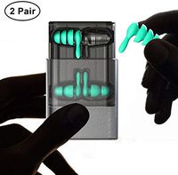 Emoly Noise Cancelling Ear Plugs, Reusable Sleeping Soft Silicone Noise Reduction Ear Plugs Hearing Protection for Concerts, Swimming, Airplanes, Travel, Shooting, 2 Pairs - Blue