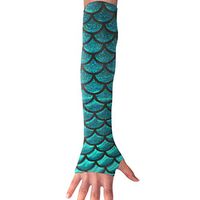 FRS Ltd Unisex Cooling Arm Sleeves Green Sparkle Mermaid Scale Sun Block UV Protection Perfect Outdoor Activities Skin Protection (1 Pair)