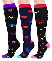 Compression Socks Women Nursing Knee High, MultiColor, Size Large / X-Large