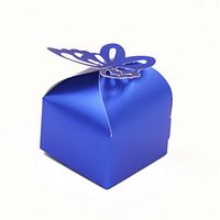 100 PCS Butterfly Design Square Wedding Favor Candy Boxes Sweet Cake Gift Candy Boxes Bags Anniversary Wedding Party