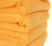 GT 100 Orange Microfiber Towel New Cleaning Cloths Bulk 16X16 330 GSM Plush
