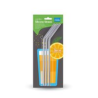 RE-USABLE STAINLESS STEEL DRINKING STRAW - 3 PACK WITH CLEANING BRUSH