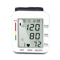 AlonSwallow Sphygmomanometer Household Wrist Automatic Electronic Pressure Gauge Rechargeable Digital Automatic Wrist Blood Pressure Monitor Measuring Device,White