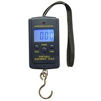 Cuiedailqhb Portable 40kg/10g Electronic Hanging Fishing Digital Pocket Hook Scale Weigher - Black with LED Light