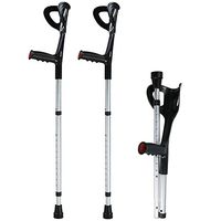 One Pair Walking Forearm Crutches for Adults, High Density Sturdy Aluminum, 10 Adjustable Foldable Lightweight Ergonomic Handle with Comfy Grip