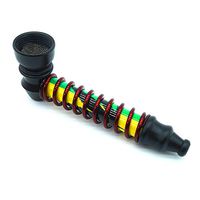 Black Storm - Portable Personality Spring Detachable Mini Alloy Herb Tool with Five Stainless Steel Screen Filters (red)