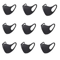 9 Pieces Fashion Protective Face Masks, Unisex Black Dust Cotton Mouth Masks, Washable, Reusable Masks