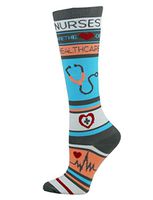 Think Medical Women's Nurse Print 10-14mmHg Compression Sock (Nurse Healthcare)