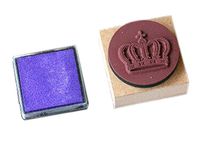 Square Lovely Crown Shape Classical Stamper&Inkpad, Inkpad Random Color