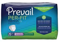 Prevail Per-Fit Adult Briefs, Size Regular, Full Case of 80 (148-5242)
