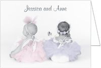 Twin Ballerinas Twins Baby Thank You Cards - Set of 20