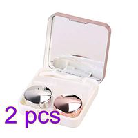 SUPVOX 2Pcs Cute Contact Lens case Travel Contact Lens case Box Set Cleaning Holder soak Storage (Light Pink)