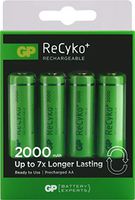 GP Recyko NiMH Pre-Charged Rechargable 1.2v, 2000mAh, AA Batteries (4-Pack)