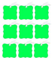 24Pack Elegant Blank Contoured Frame Decorative Chrismas Holiday Wedding Birthday Gift Tags (Lime Green)