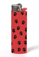 Paw Prints Pattern 2 Pack Vinyl Decal Wrap Skin Stickers by Moonlight Printing for Bic Lighters