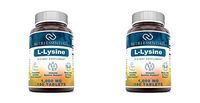 Nutri Essentials L-Lysine – 1000 mg 180 Tablets - Commonly Used for Cold Sores, Immune Support, Respiratory Health & More (Pack of 2)