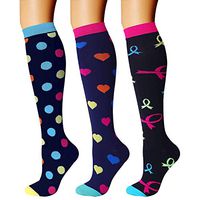 CHARMKING Compression Socks (3 Pairs) 15-20 mmHg is Best Athletic & Medical for Men & Women, Running, Flight, Travel, Nurses, Edema - Boost Performance, Blood Circulation & Recovery (L/XL,Assorted 08)