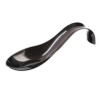 Starplast 078652444176 Gesher Curled Deco Plastic Party Spoon, Black