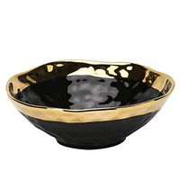 Bowl Bowls Dishware Nordic Ceramic Bowl, Black Gilt Bowl Bowl Of Large Bowl Can Be Used for Soup, Salad, Instant Noodles, Cooking Vegetables, Fruit [6in, 7.8in] for kitchen restaurant gifts Hotel tabl