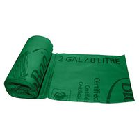 28" X 42" X 0.88 Mil 23 Gallon Green Certified Compostable Plastic Trash Can Liners (120 Bags Packed 10 Bags/Roll, 12 Rolls/Case)