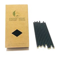 Deep Black Night Color Drinking Straws, 7.75'' Solid Black Paper Straws, Plain Negro Pajitas Disposables Paper Straw for BBQ Drinking Decor 100pcs