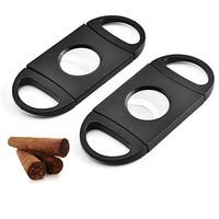 JUUM Black Plastic Cigar Cutter V-Cut Stainless Steel Double Blade Cigar Scissors, 2 Pack
