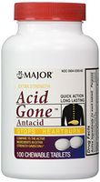 Acid Gone Antacid Chewable Generic for Gaviscon Extra Strength Chewable Tablets 100 Ct. Per Bottle Pack of 2 Bottles Total 200 Tablets