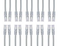 Cat6 Ethernet Crossover Cable, Snagless/Molded Boot, 3 Feet, Grey, 10 Pack (ED757953)