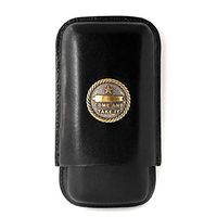 Genuine Leather Custom Cigar Case 3-Finger with 3 Cigar Holders – Pocket-Sized Cigar Case for Travel, Gifts for Men by Cigar Cutters by Jim (Black, Come and Take It)