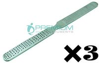 3 Pcs Superior Instruments Foot Nail File 4 Sided 6" Stainless Steel Instruments