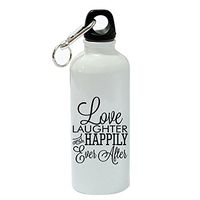 Love Laughter Happily Ever After White Aluminum Sports 20 oz Water Bottle