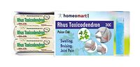 Homeopathy Rhus Toxicodendron 30c Pills for Swelling, Bruising, Joint Pain. Pack of 3,in sterile Glass vials