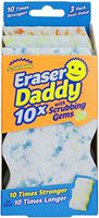 Scrub Daddy - Eraser Daddy 10x with Scrubbing Gems Dual-Sided Scrubber and Eraser- Lasts 10x Longer Than Ordinary Melamine Erasers, Water Activated, Dual Sided, Ergonomic- 3ct (Pack of 1)