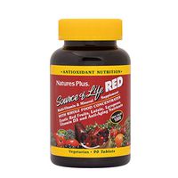 NaturesPlus Source of Life Red Tablets - 90 Vegetarian Tablets - Red Superfood Whole Food Multivitamin, Antioxidant - Anti-Aging Nutrients - Energy Boost - Gluten-Free - 30 Servings