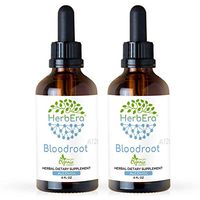 Bloodroot A120 (2pcs) Alcohol Herbal Extract Tincture, Super-Concentrated Responsibly farmed Bloodroot (Sanguinaria Canadensis) Dried Root (2x4 fl oz)