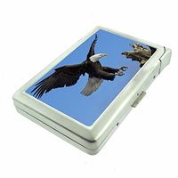 Alaska Scenery D2 Cigarette Case Lighter Smoking King Size Cigarettes Silver Metal Wallet 4" X 2.75" RFID Protection