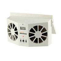 Ivory Solar Powered Dual Fan Car Front Rear Window Air Vent Cool Cooler Fan Windshield Fan Car Radiator