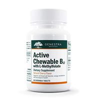 Genestra Brands - Active Chewable B12 with L-Methylfolate - Chewable Folate Supplement - 60 Chewable Tablets - Natural Cherry Flavor