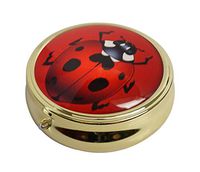 YunShop Ladybug Art Custom Image Stainless Steel Gold Glass Pill Case Portable Pocket Travel Pill Box Storage Container